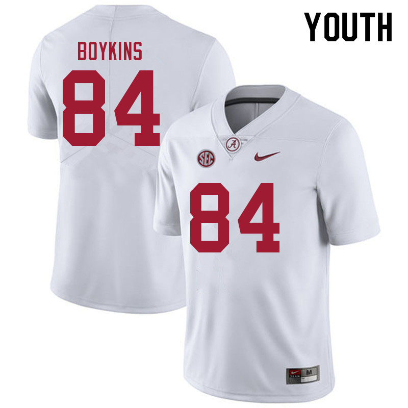 Youth #84 Jacoby Boykins Alabama Crimson Tide College Football Jerseys Sale-White